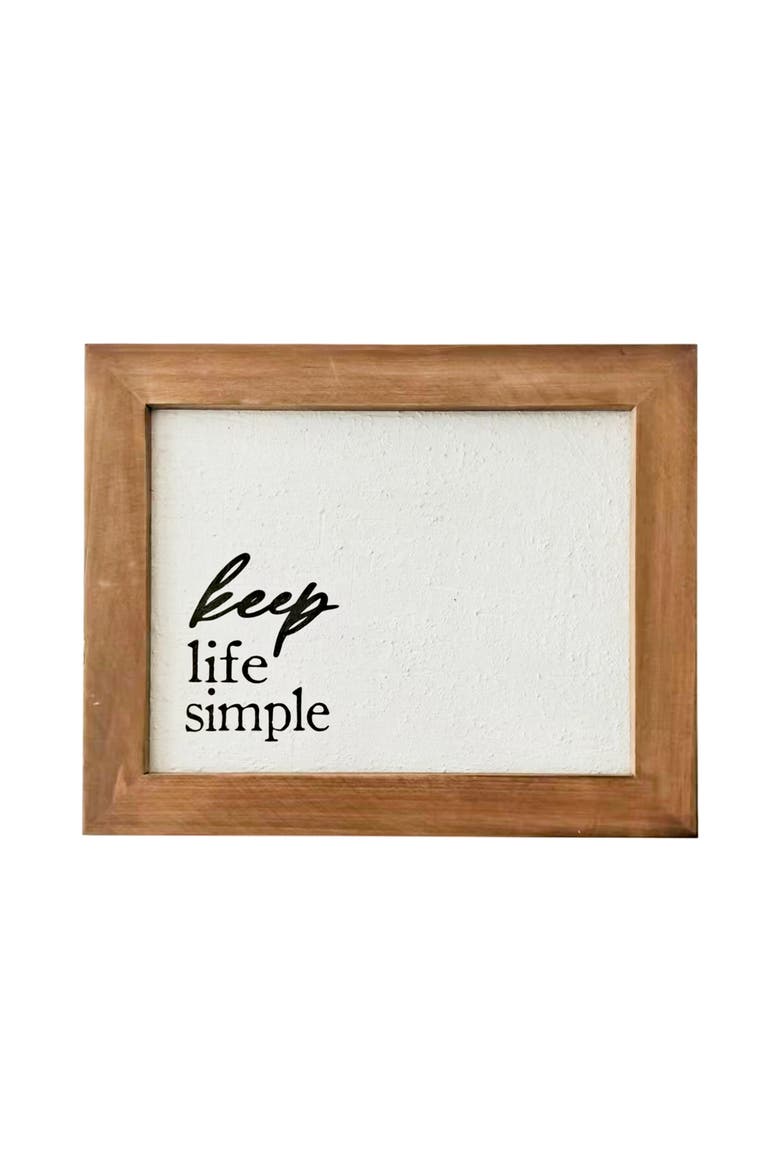 Keep Life Simple Wall Decor, Main, color, Brown
