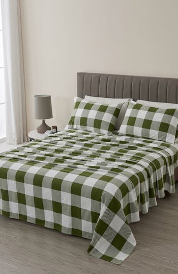 Woven & Weft Turkish Cotton Flannel Plaid Sheet Set