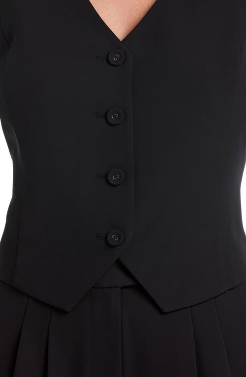 Laundry By Shelli Segal Racerback Four Button Vest In Black