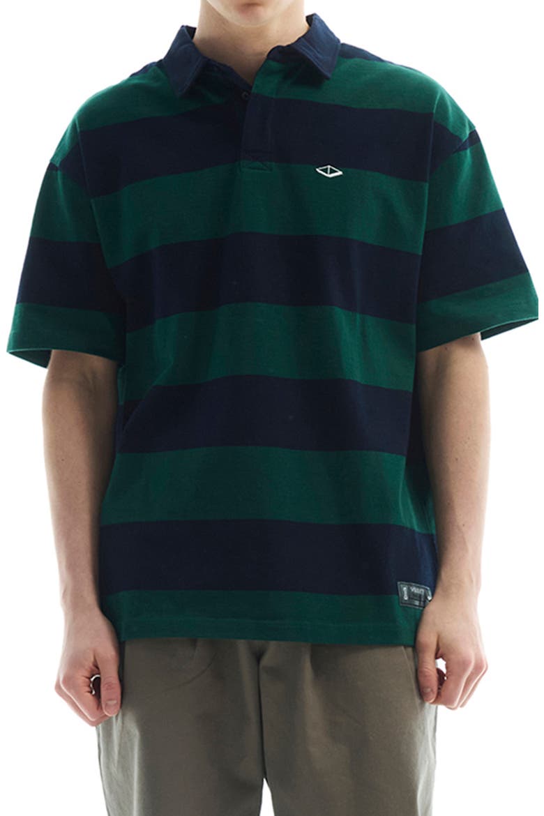 Post Game Stripe Cotton Polo, Main, color, NAVY TEAL