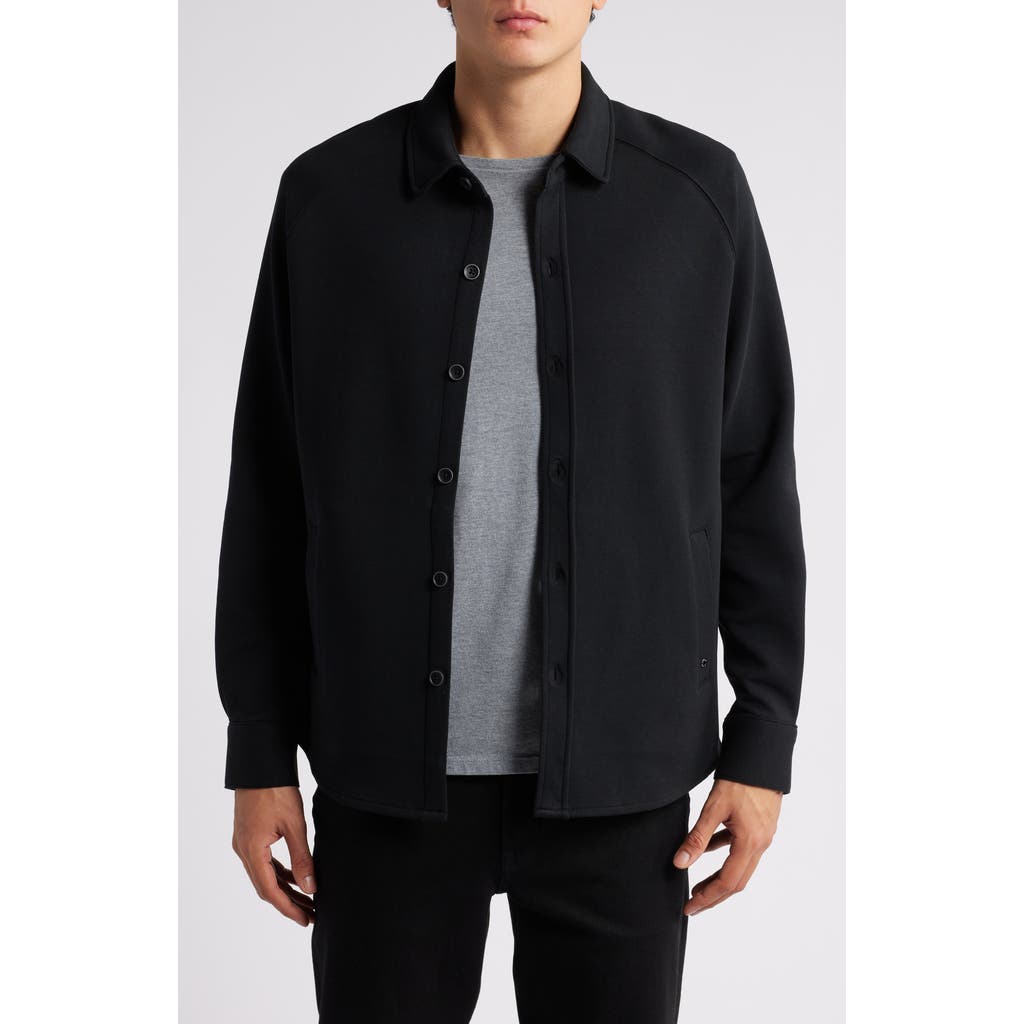 Robert Barakett Optus Double Sided Knit Overshirt In Black
