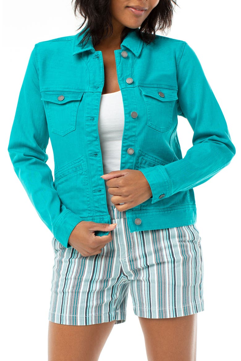 Denim Jacket, Main, color, TURQUOISE