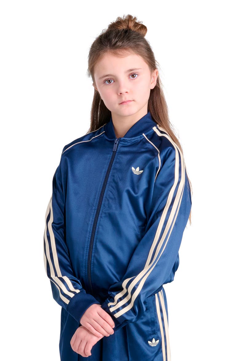 Kids' Satin SST Track Jacket, Main, color, DARK BLUE
