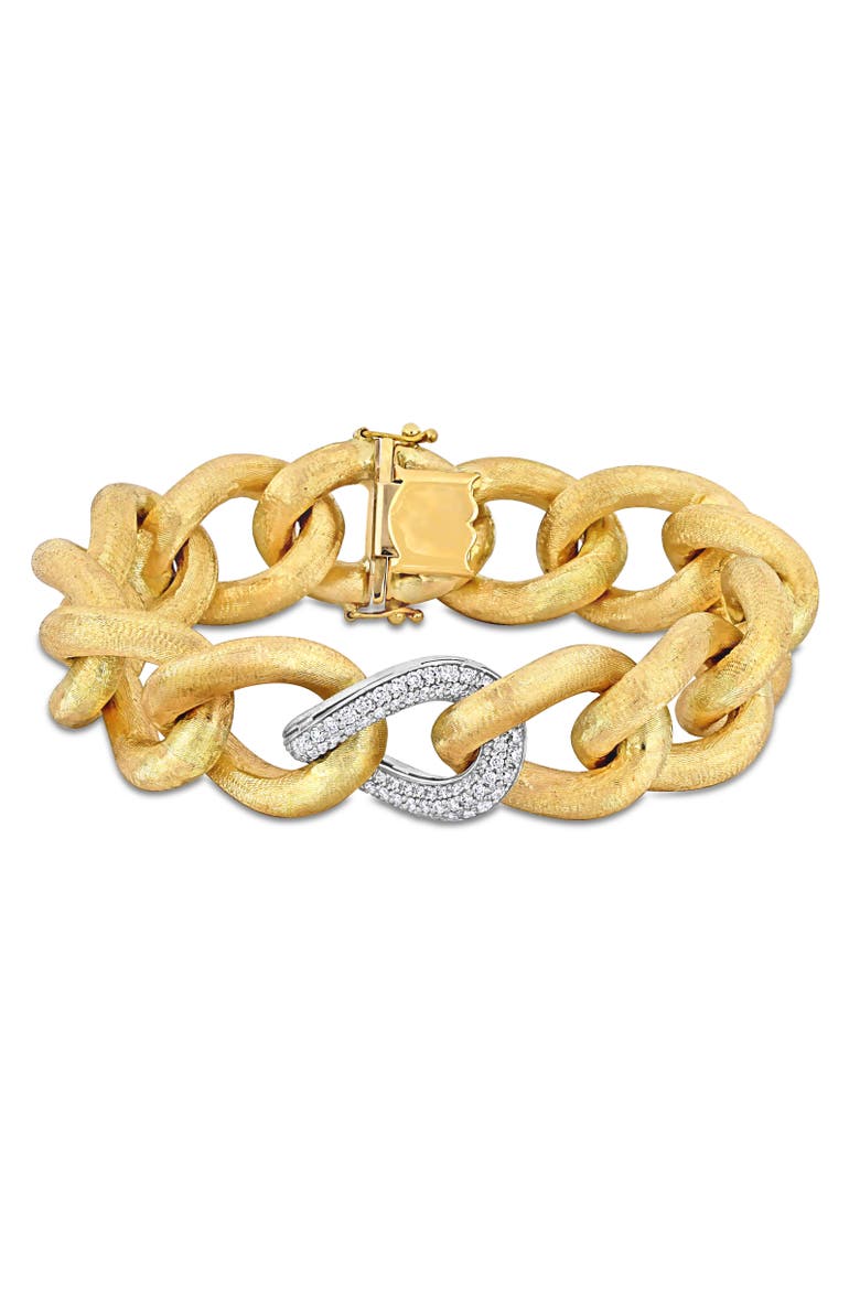 Diamond Oval Link Chunky Bracelet 14k, Main, color, 14k Gold