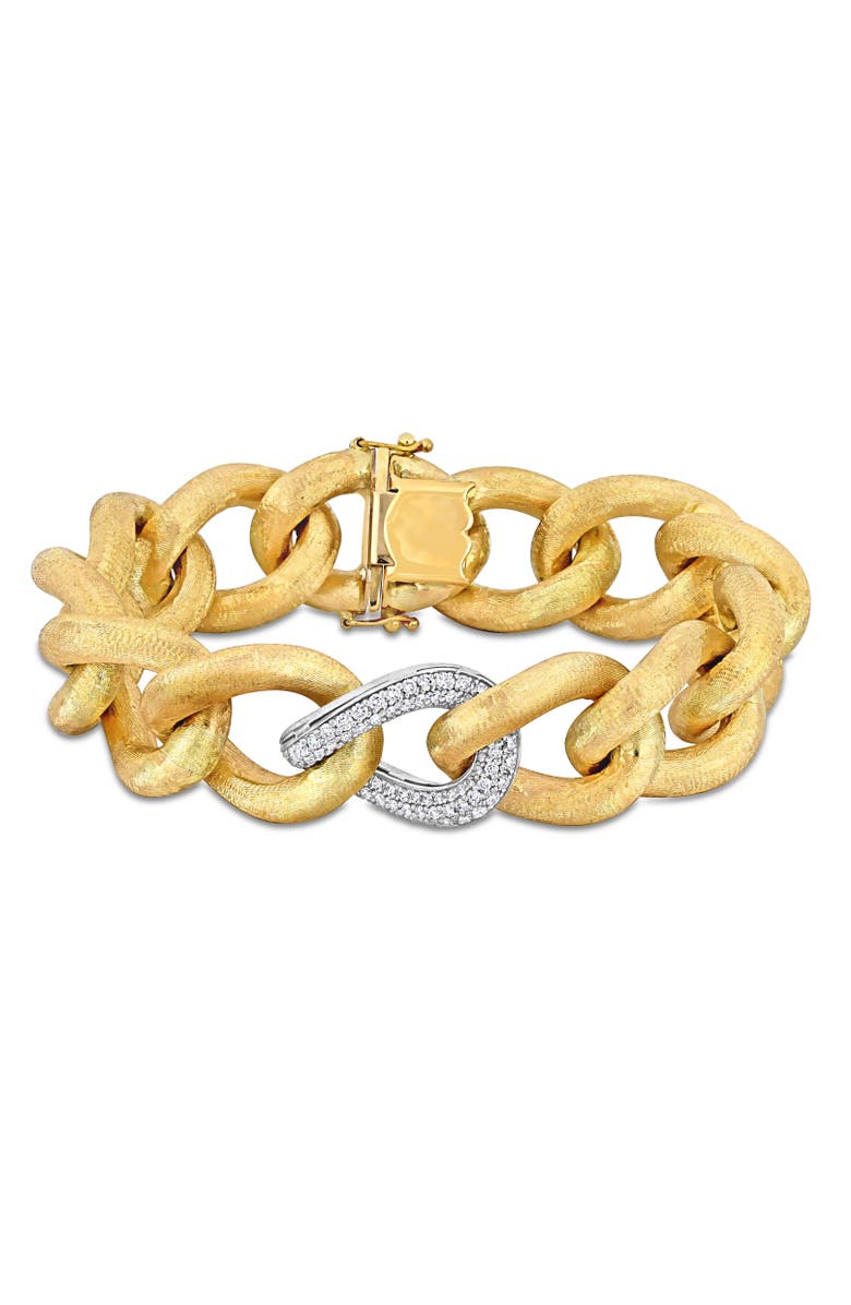 Julianna B. Diamond Oval Link Chunky Bracelet 14k, Main, color, 14K Gold