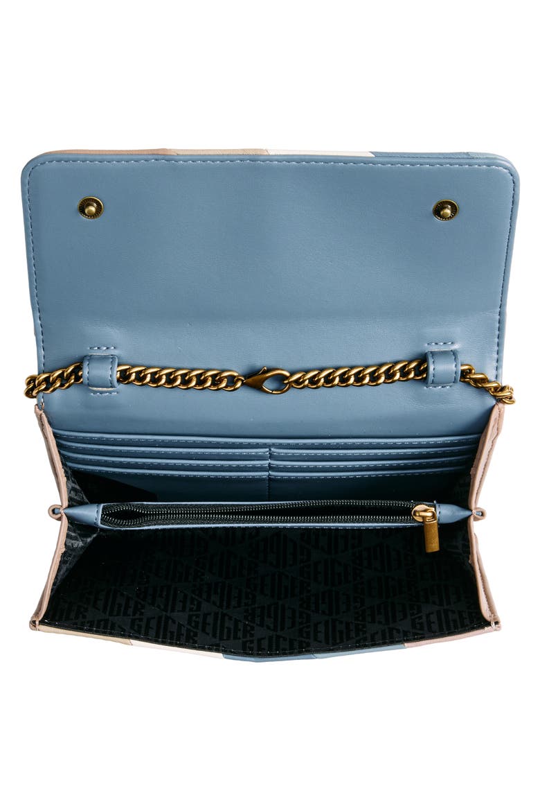 Soho Stripe Leather Chain Wallet, Alternate, color, BLUE OTHER