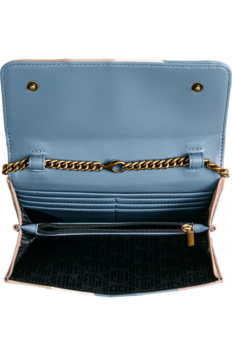Kurt Geiger London Soho Stripe Leather Chain Wallet, Alternate, color,