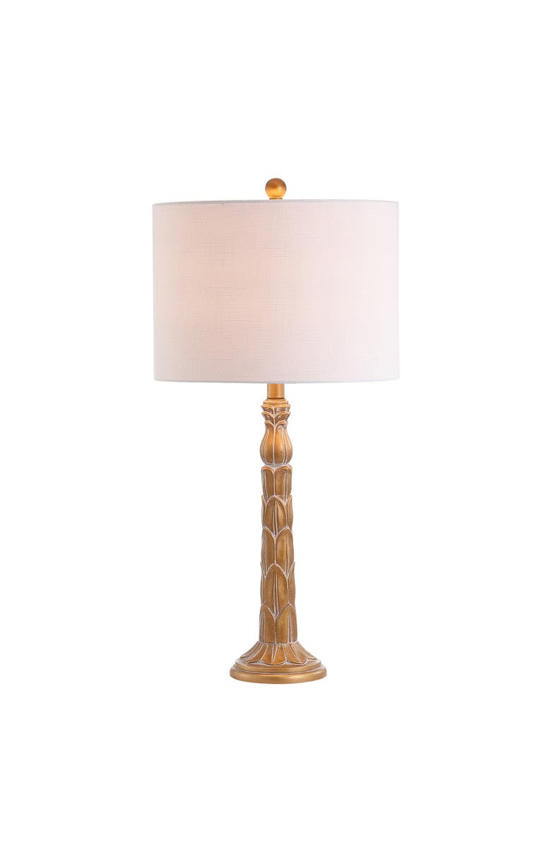JONATHAN Y Blanche 28.7" Resin LED Table Lamp, Antique Gold, Main, color, Antique Gold