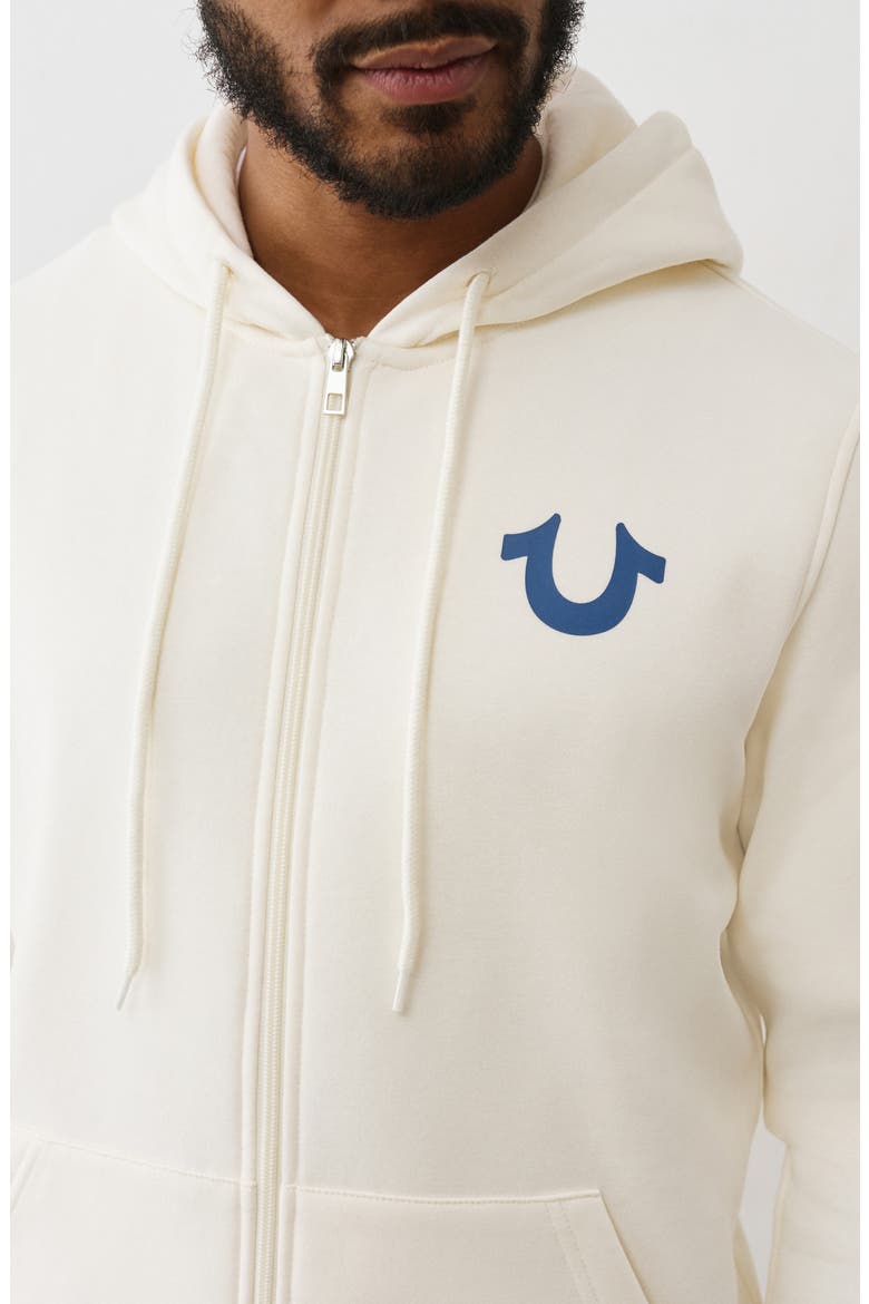 Stitched Logo Zip Hoodie, Alternate, color, WINTER WHITE