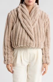 BLANKNYC Faux Fur Crop Jacket