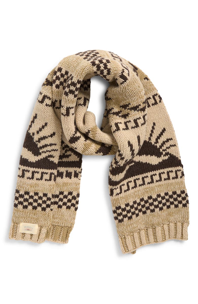 Faherty Sun & Wave Novelty Scarf, Main, color, Brown