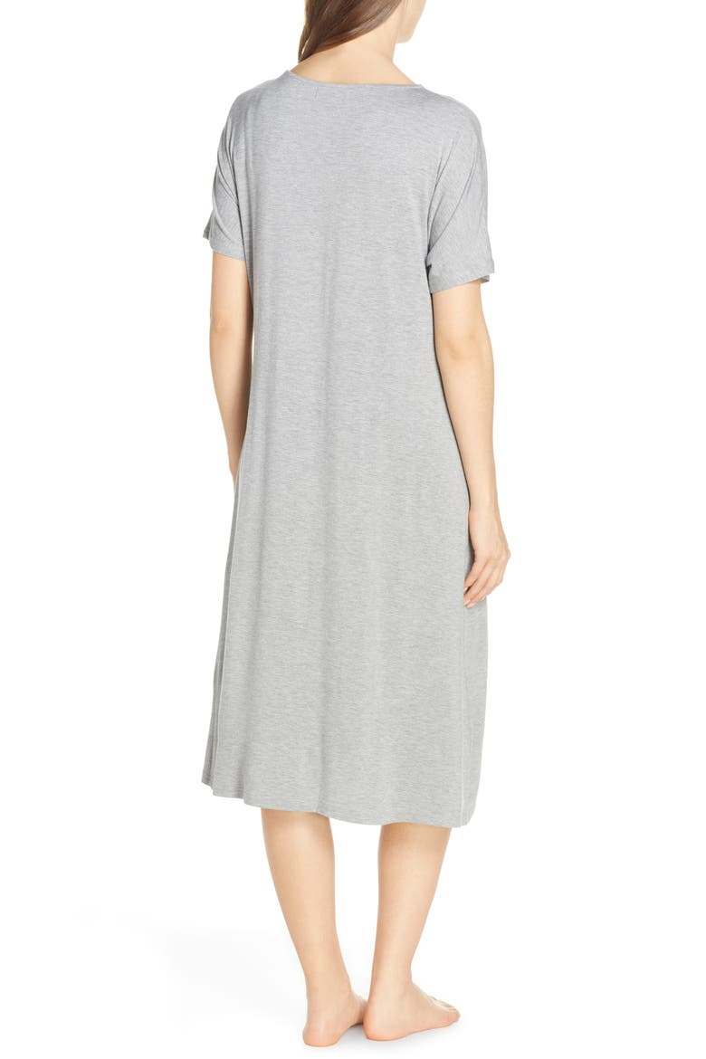 Solid Maternity/Nursing Nightshirt, Alternate, color, SOLID- HEATHERED GRAY