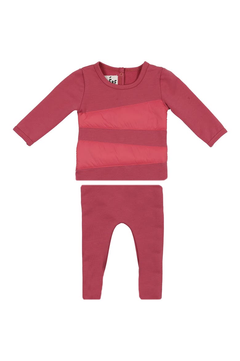 Puffed Triangle Top & Leggings Set, Main, color, BERRY
