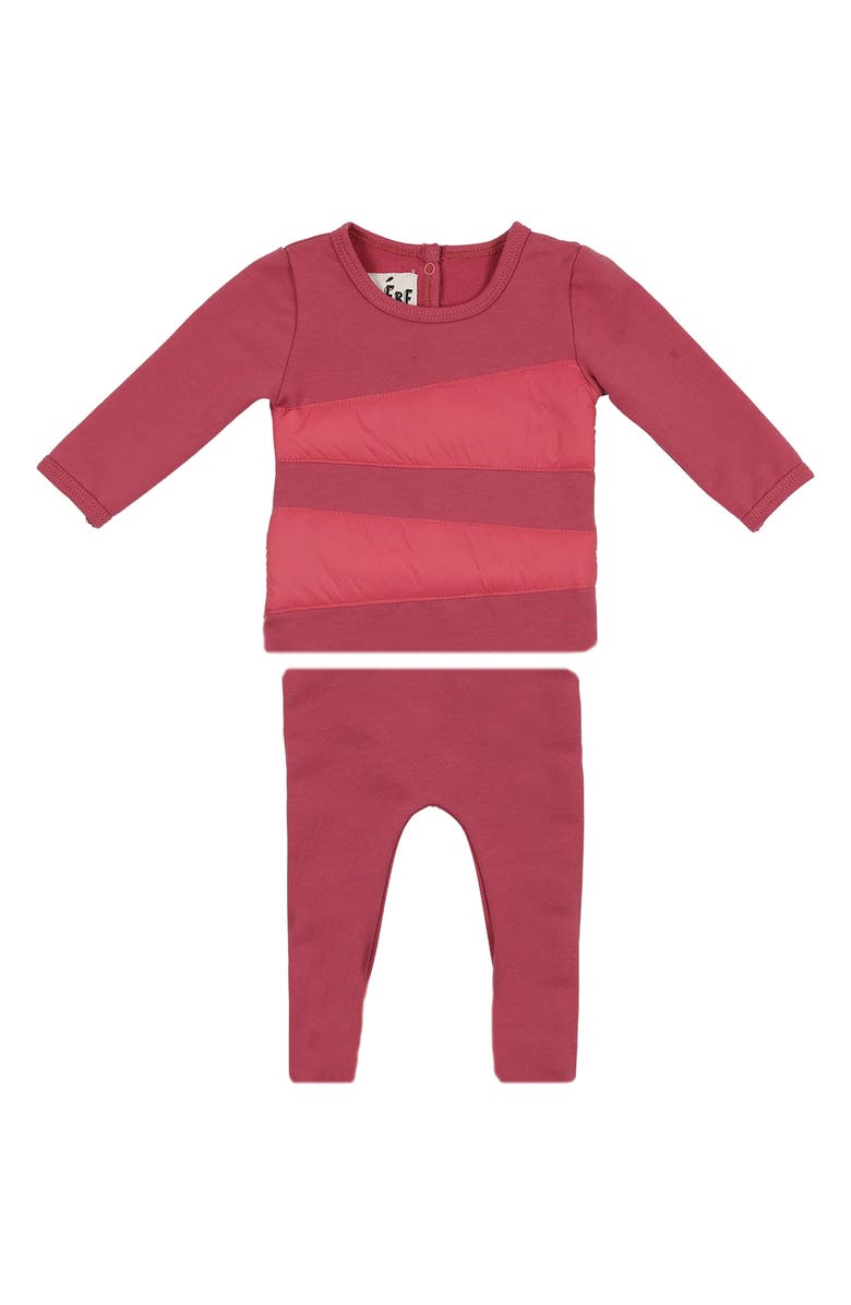 Manière Puffed Triangle Top & Leggings Set, Main, color, Berry