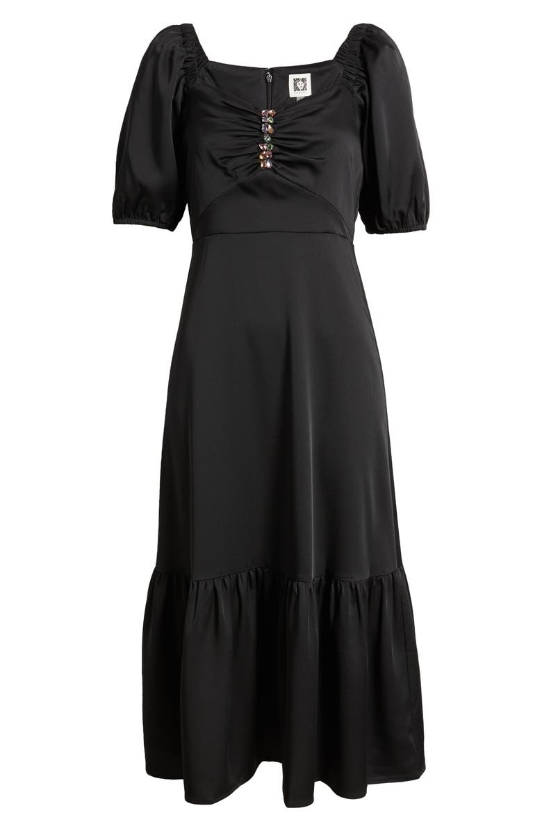 Anne Klein Jewel Puff Sleeve Midi Dress, Alternate, color,