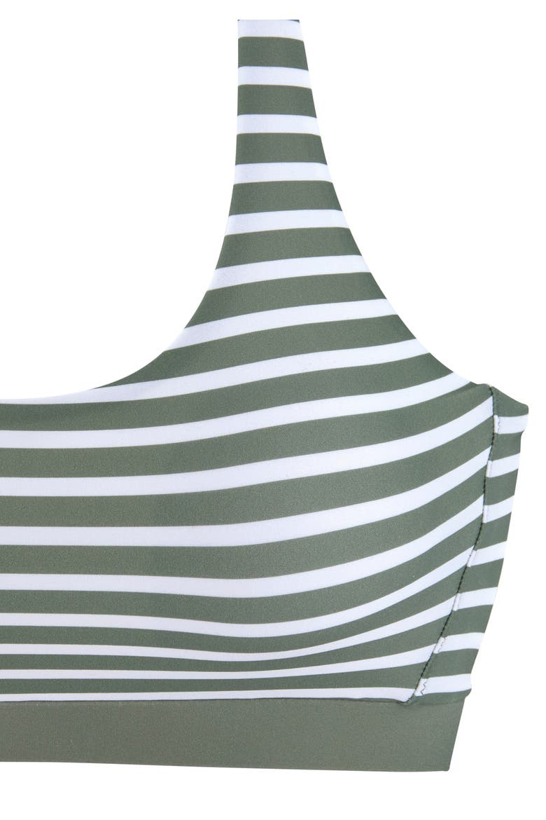 Cross Back Scoop Bikini Top bra-sized, Alternate, color, Olive Stripe