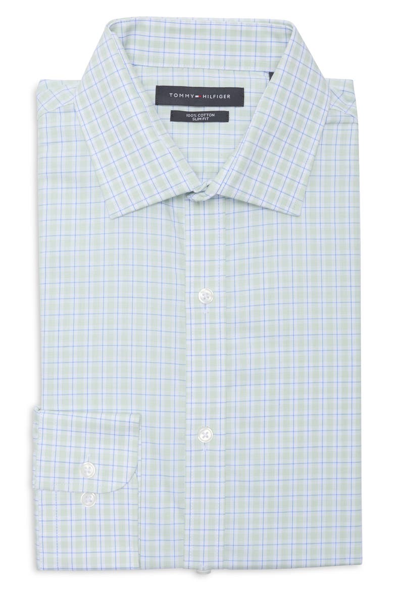Check Slim Fit Stretch Dress Shirt, Alternate, color, GRASS