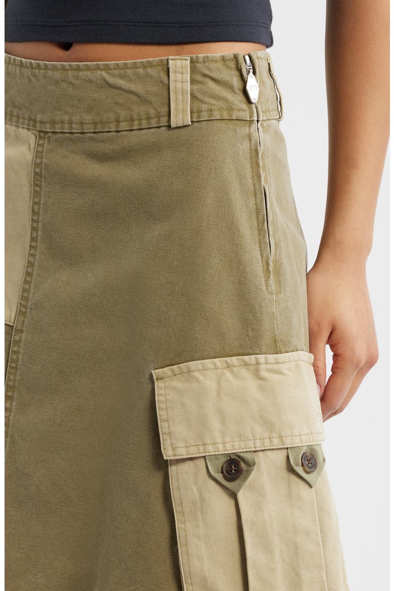 Marcelle Barn Midi Skirt, Alternate, color, OLIVE