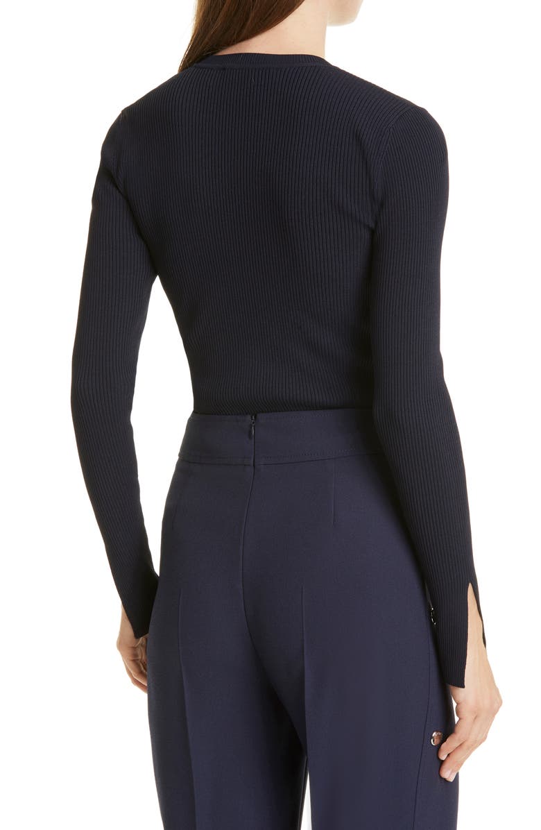 BOSS Fangeli Rib Sweater, Alternate, color, Midnight
