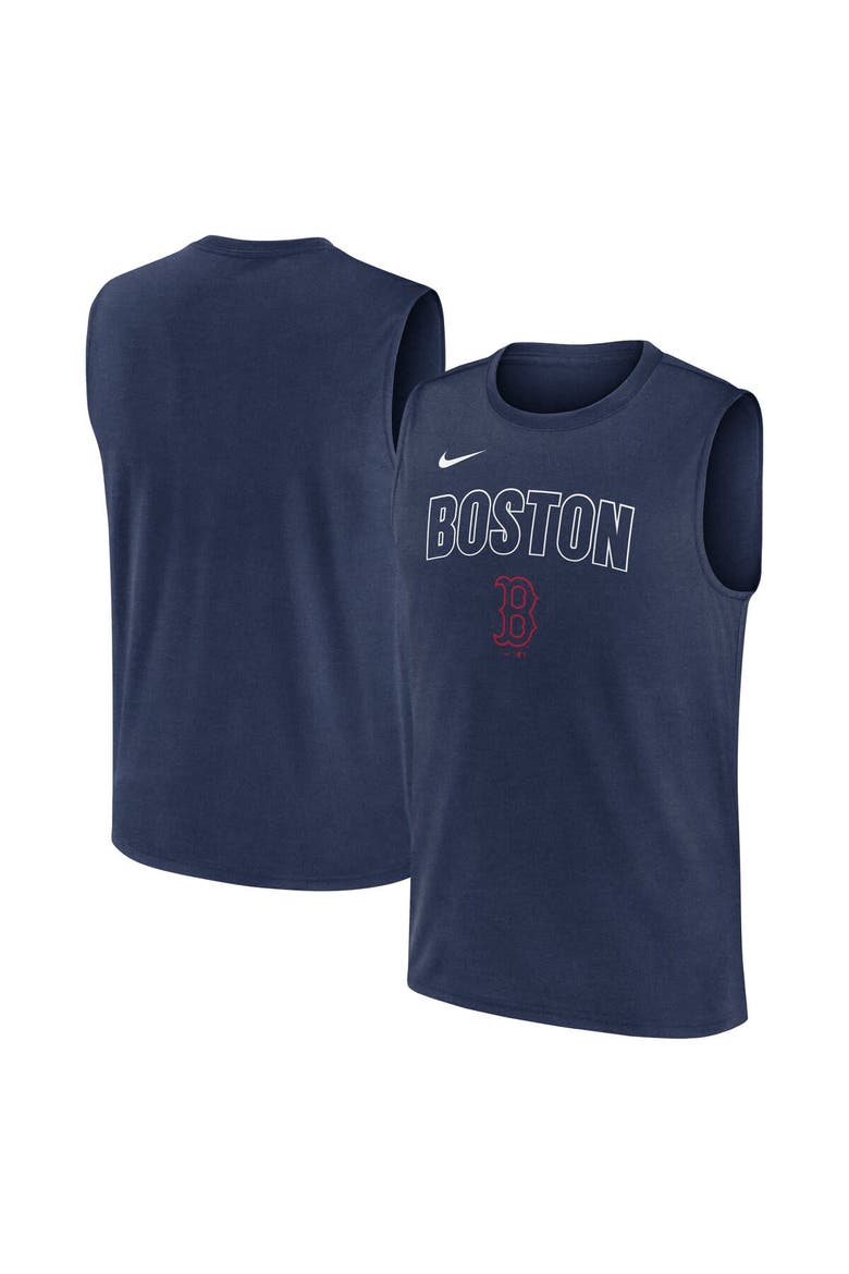 Men's Nike Navy Boston Red Sox Knockout Performance Muscle Tank Top, Alternate, color, Navy