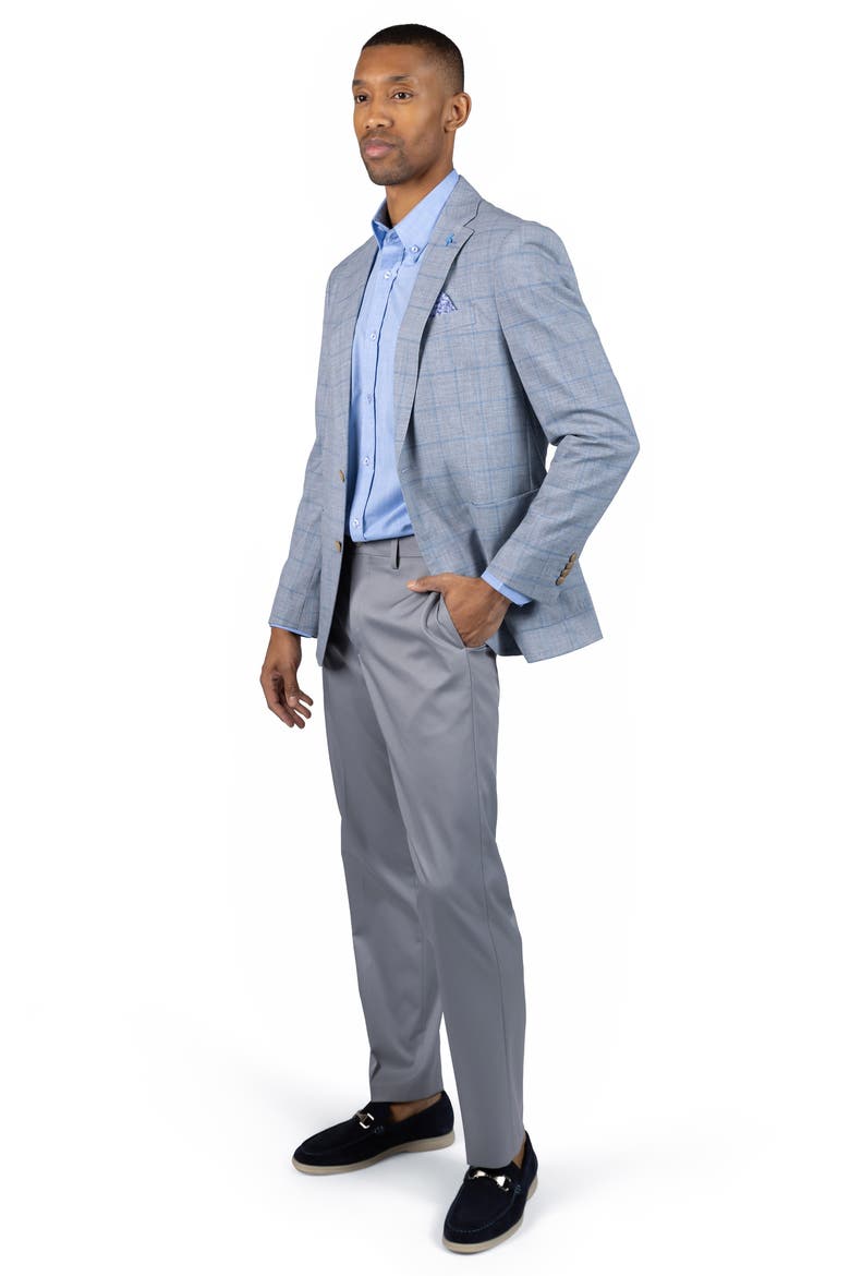 Mélange Yarn Dyed Windowpane Sport Coat, Alternate, color, REGENT GREY