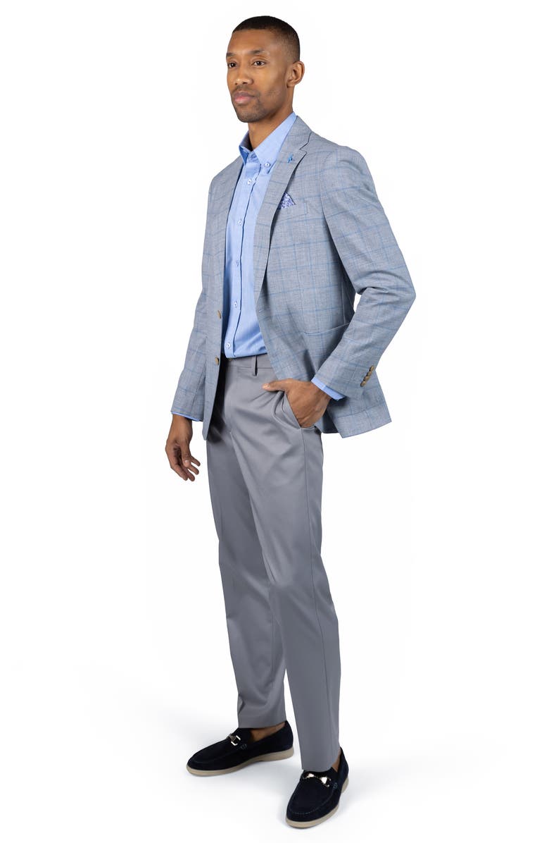 TailorByrd Mélange Yarn Dyed Windowpane Sport Coat, Alternate, color, Regent Grey