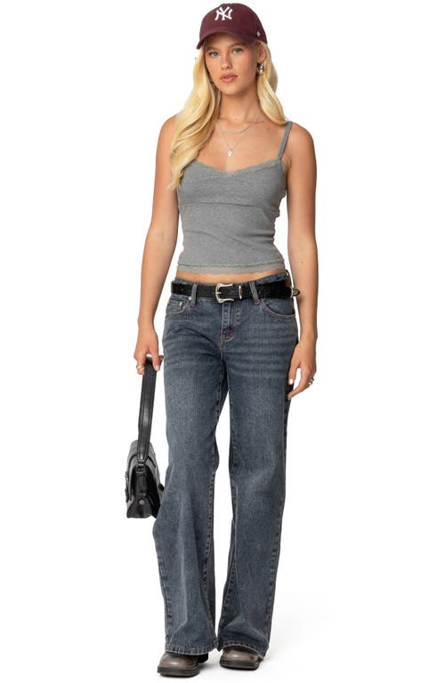 Edikted Mireille Lace Trim Camisole In Gray