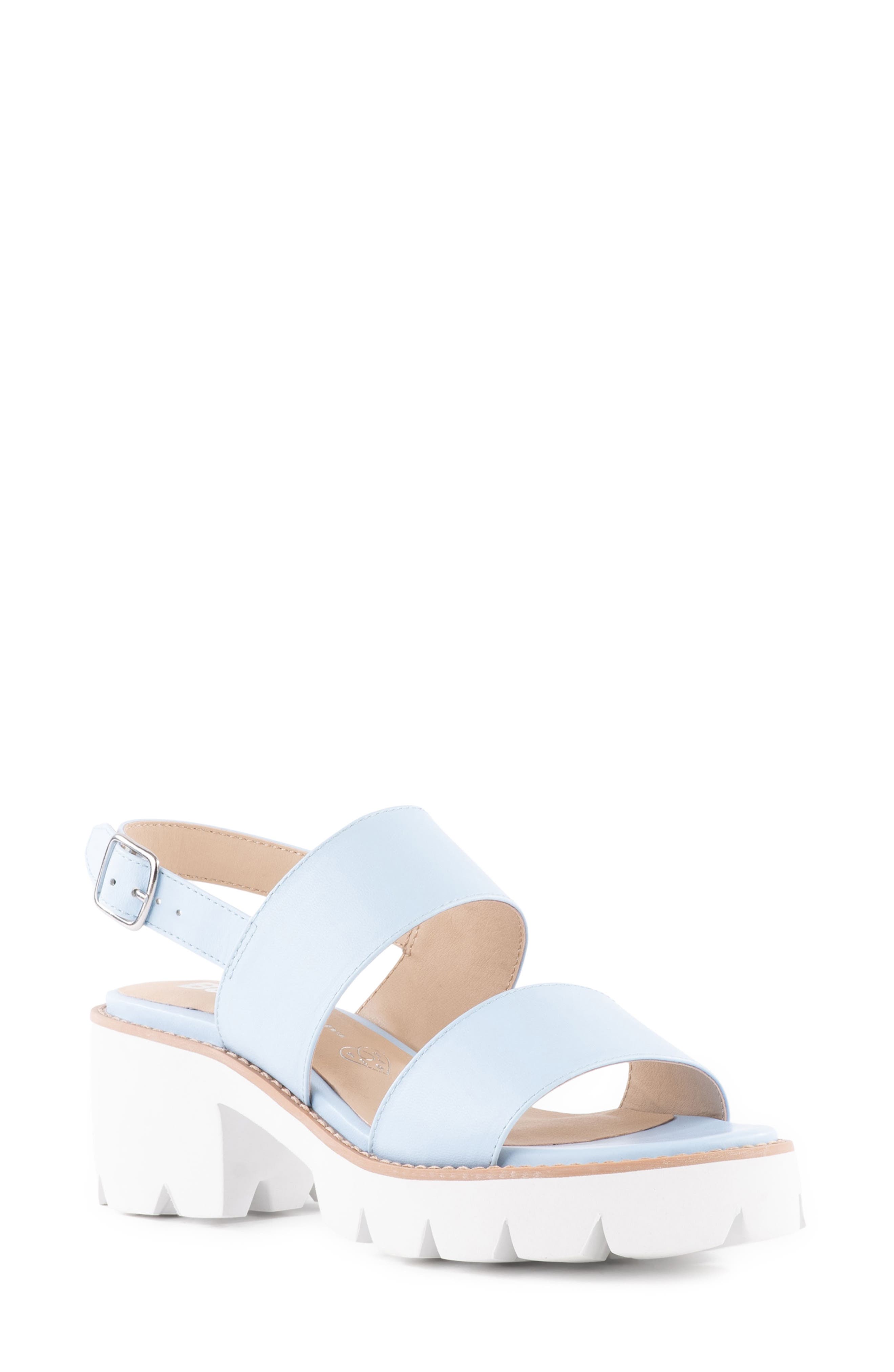 Left Unsaid Platform Sandal, Main, color, BLUE