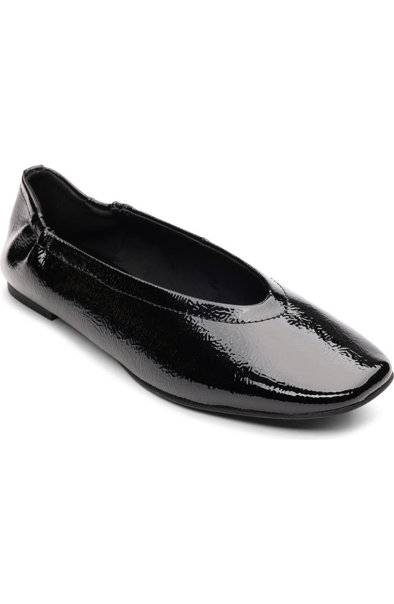 Sanctuary Gigi Ballet Flat, Main, color, Black Crinkle Patent