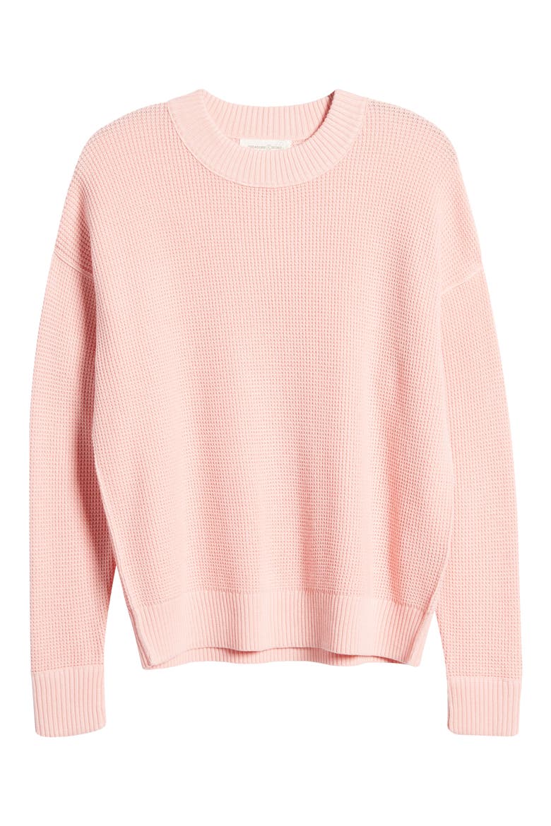 Thermal Stitch Pullover, Alternate, color, PINK POWDER