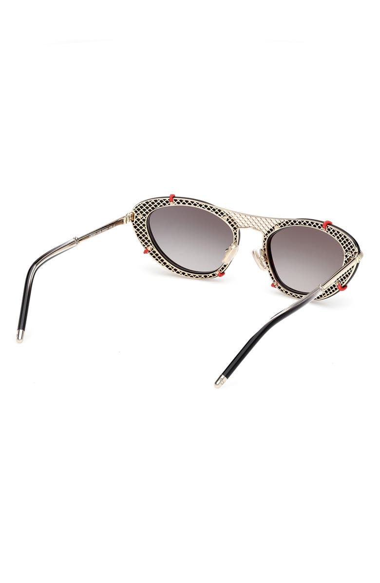 Christian Louboutin Dolly 54mm Gradient Oval Sunglasses, Alternate, color, Black/ Pale Gold/ Zeiss Smoke