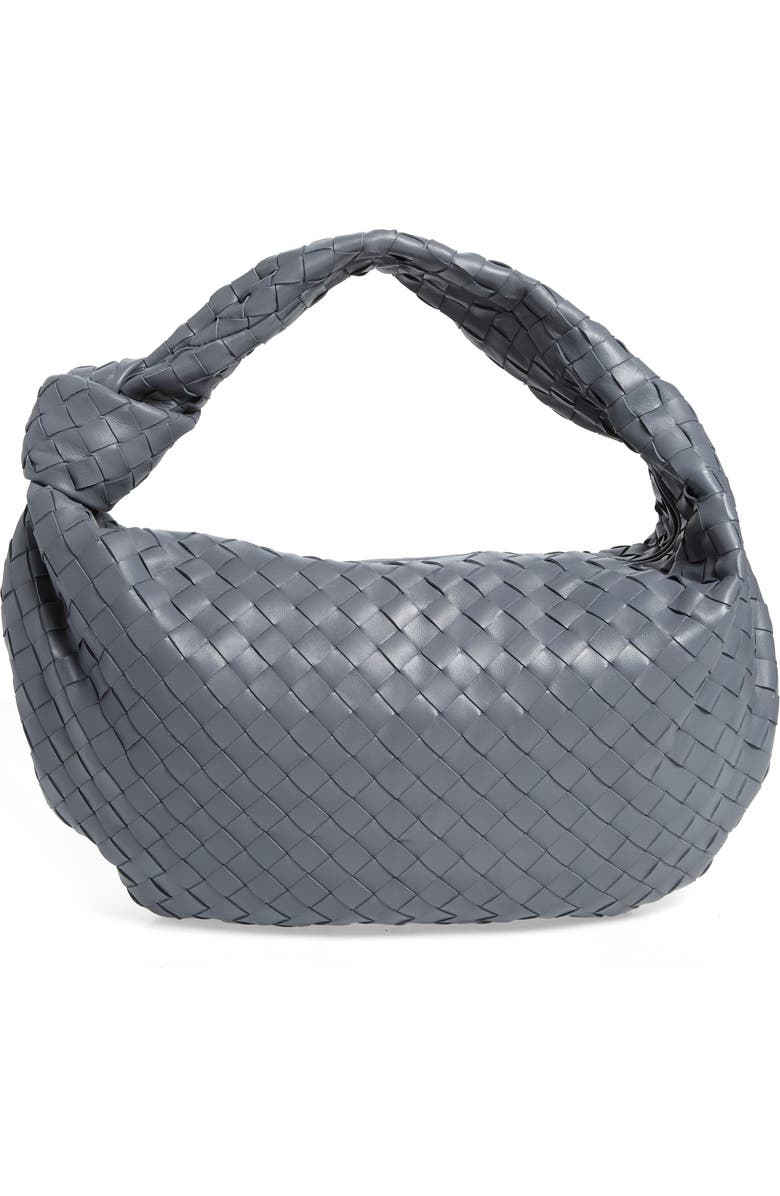 Bottega Veneta Jodie Leather Hobo Bag, Main, color, Thunder-Gold