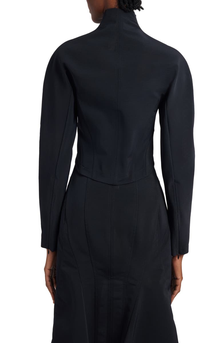 Alaïa Funnel Neck Crop Jacket, Alternate, color,