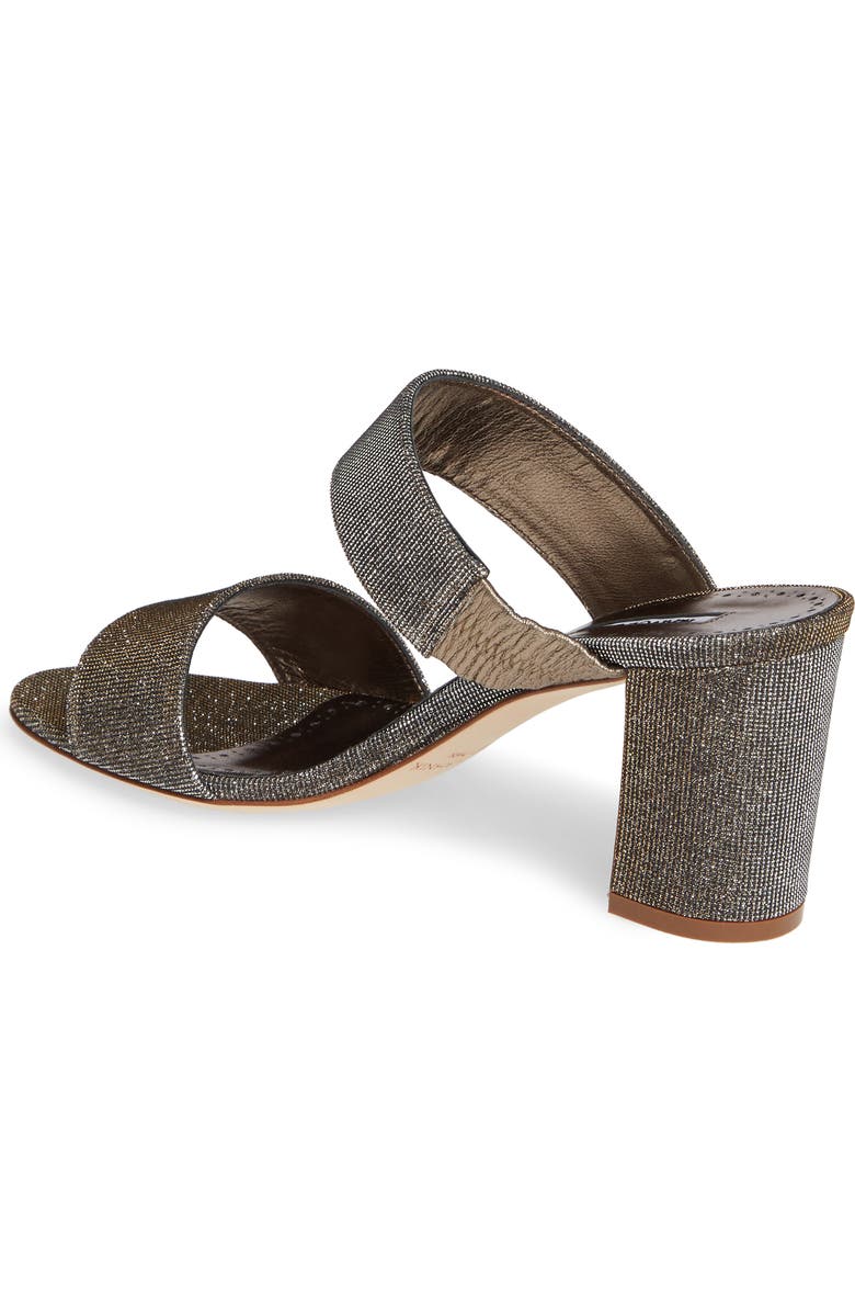 Manolo Blahnik Kalita Metallic Slide Sandal, Alternate, color,