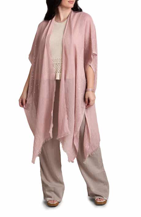 SAACHI Frayed Sequin Ruana