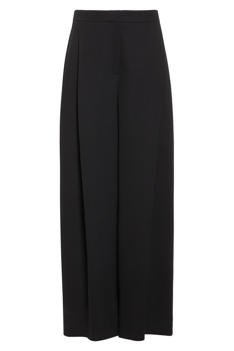 Cooper Pleated Finesse Crepe Barrel Leg Pants, Alternate, color, BLACK