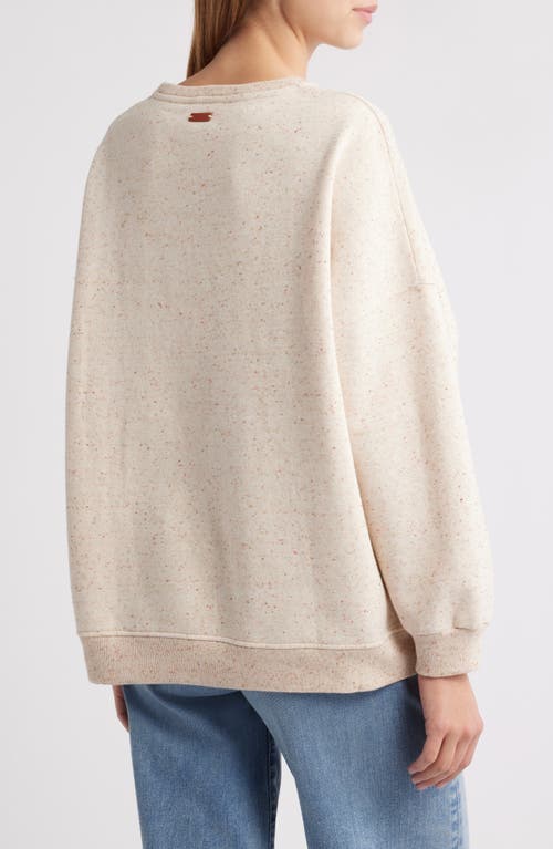 SESSUN SESSÙN CHEBBI OVERSIZE COTTON & LINEN BLEND MOTTLED FLEECE SWEATER 
