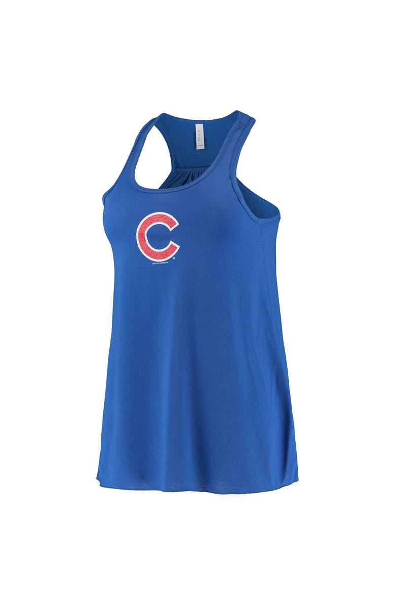 SOFT AS A GRAPE Women's Soft as a Grape Royal Chicago Cubs Front & Back Tank Top, Alternate, color, 