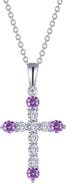Lafonn Simulated Semiprecious Birthstone Cross Necklace