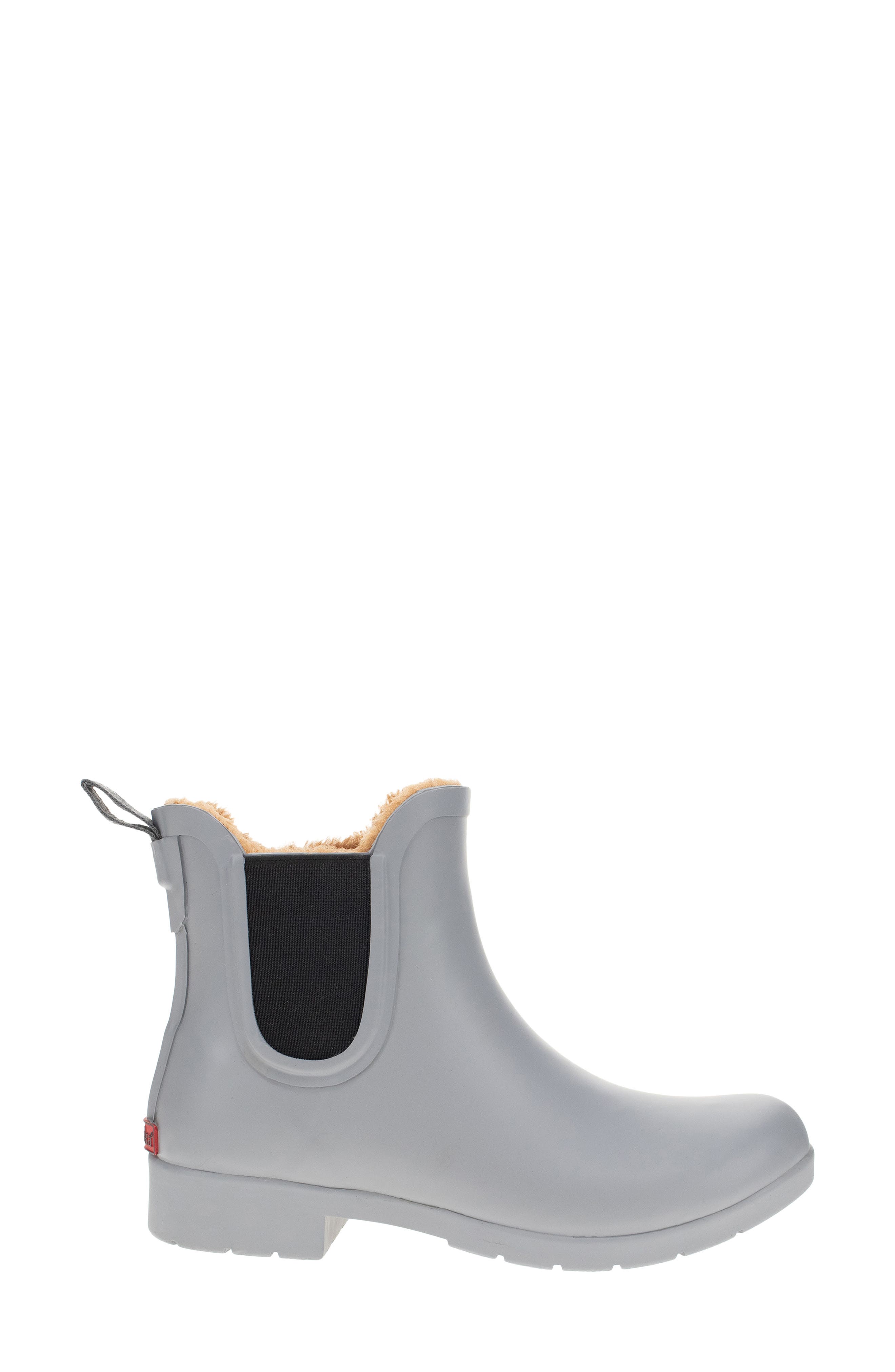 Delridge Faux Fur Chelsea Rain Boot, Alternate, color, GRAY