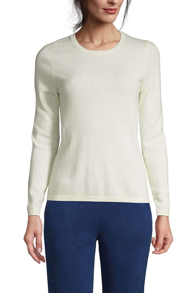 Lands' End Tall Cashmere Crewneck Sweater, Main, color, Fresh Ivory