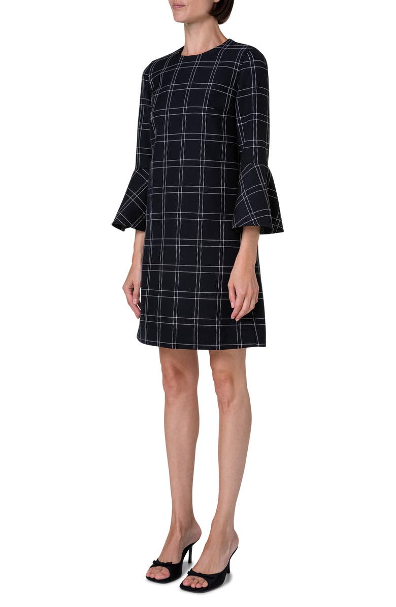 Akris punto Windowpane Plaid Shift Dress, Alternate, color, 