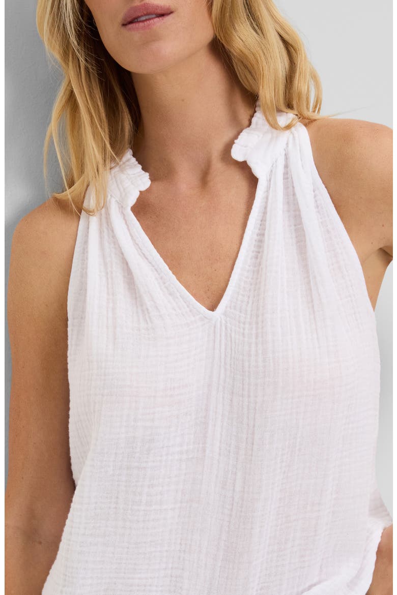 Viola Split Neck Tank, Alternate, color, WHITE