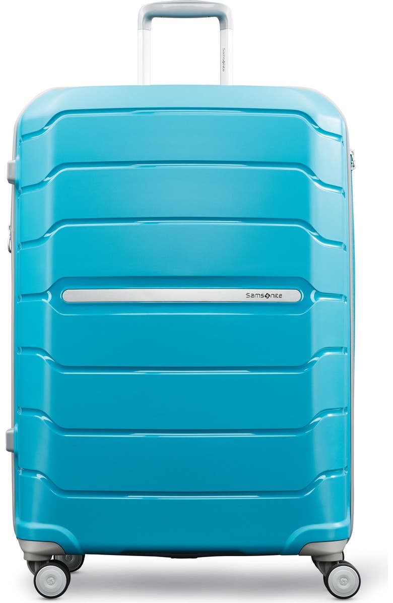 Samsonite Freeform Checked-Large 28-Inch Hardside Expandable with Double Spinner Wheels, Alternate, color, Ocean Blue