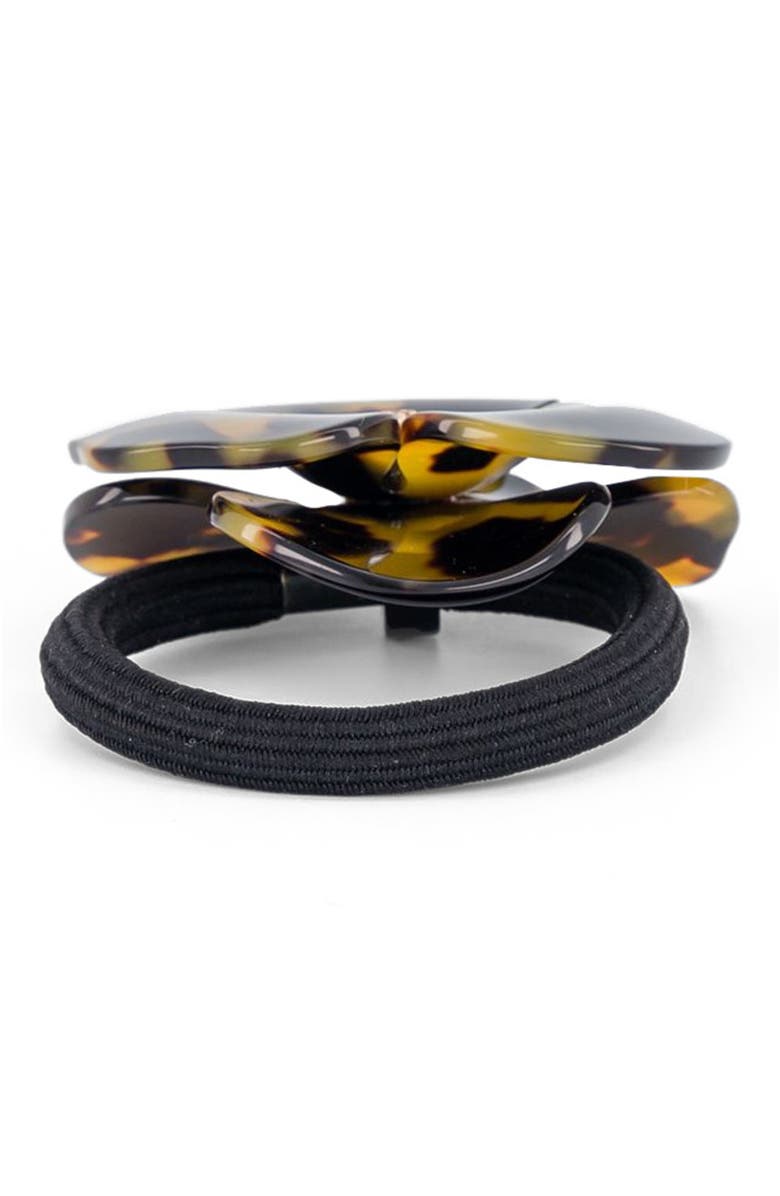 Alexandre de Paris Camelia Acetate Hair Tie, Alternate, color, Tortoiseshell