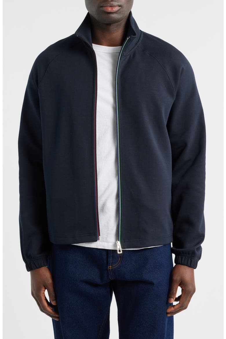 Zip Front Mock Neck Sweatshirt, Main, color, VERY DARK NAVY