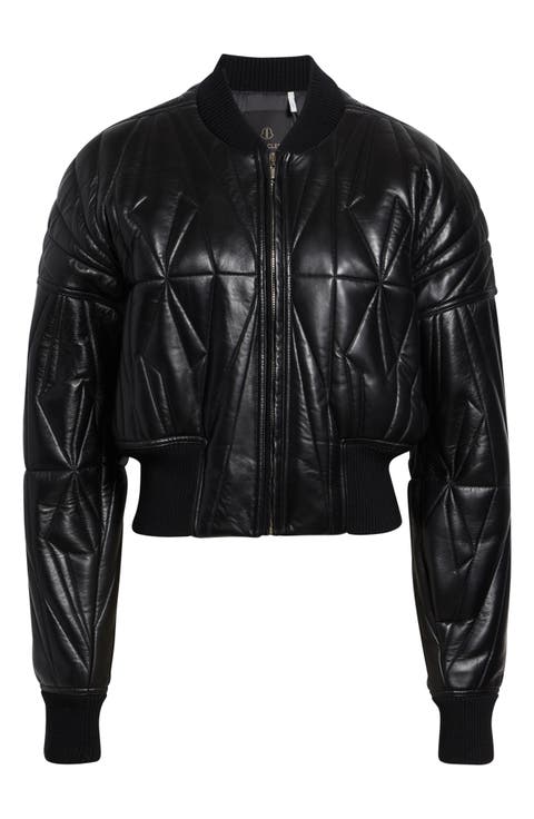 x Rick Owens Geocamo Leather Bomber Jacket