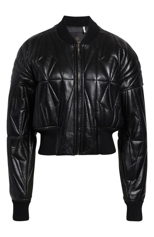 Moncler X Rick Owens Geocamo Leather Bomber Jacket In Black