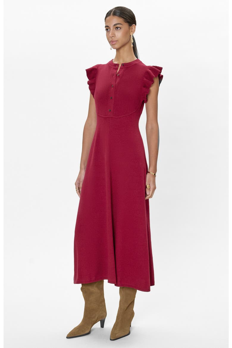 Rhea Sweater Midi Dress, Alternate, color, Dark Berry