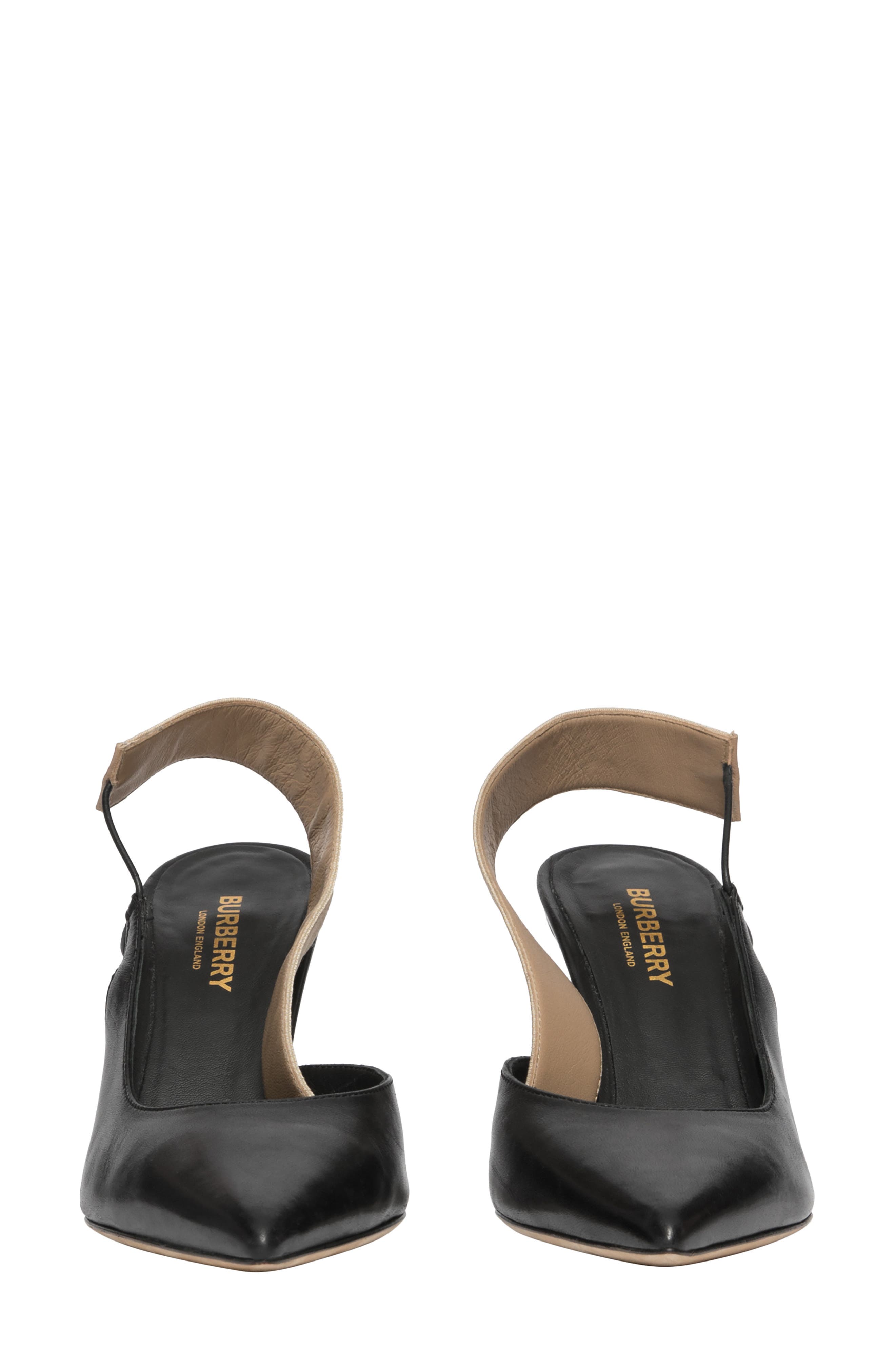 Burberry Maria Logo Slingback Pointy Toe Pump, Alternate, color, 